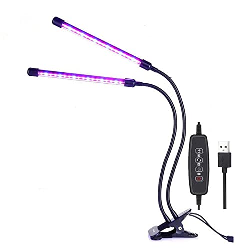 NUZAMAS 2-Röhren-Pflanzenlampe LED 60 LEDs 2 Köpfe Wachstumslampe für Pflanzen Dimmbar mit Timer und veränderbaren Farben: Blau, Rot und Blau + Rot NUZAMAS 2-Röhren-Pflanzenlampe LED 60 LEDs 2 Köpfe Wachstumslampe für Pflanzen Dimmbar mit Timer und veränderbaren Farben: Blau, Rot und Blau + Rot von NUZAMAS