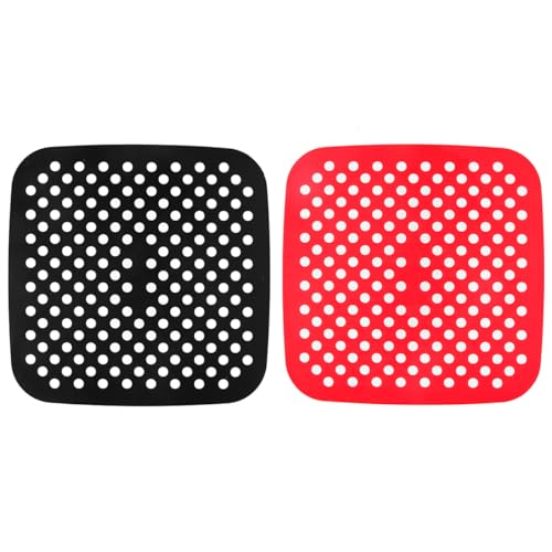 NUZAMAS 2 Stück Luftfritteuse-Matten, 19,1 cm, quadratisch, wiederverwendbar, Silikonmatten, antihaftbeschichtete Matte, Bratpfannen-Backmatte für die Küche NUZAMAS 2 Stück Luftfritteuse-Matten, 19,1 cm, quadratisch, wiederverwendbar, Silikonmatten, antihaftbeschichtete Matte, Bratpfannen-Backmatte für die Küche von NUZAMAS