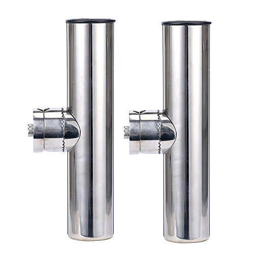 NUZAMAS 2 x Edelstahl-Angelrutenhalter, Klemmschienen, Montage 22 mm bis 26 mm, für Boote NUZAMAS 2 x Edelstahl-Angelrutenhalter, Klemmschienen, Montage 22 mm bis 26 mm, für Boote von NUZAMAS