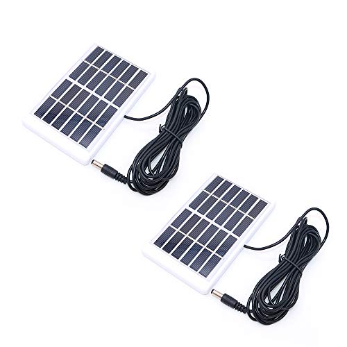 NUZAMAS 2er-Set 6V 1,2 W Micro Mini Solarpanel-Zellen, 3 m Kabel-Gleichstromanschluss, für Solarenergie, Heimwerkerhaus, Gartenleuchte, Wissenschaftsprojekte - Spielzeug - Batterieladegerät von NUZAMAS