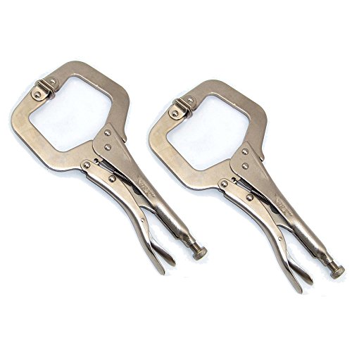 NUZAMAS 2er-Set C-Clamp 11 "Zoll mit Drehauflagen Stahlzange Vice C Clamp 275mm Schweißschraubstange NUZAMAS 2er-Set C-Clamp 11 "Zoll mit Drehauflagen Stahlzange Vice C Clamp 275mm Schweißschraubstange von NUZAMAS