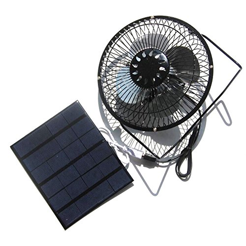 NUZAMAS 3.5W 6V Solar Panel Powered 6 Zoll Lüfter für Camping Caravan Yacht Gewächshaus Hund Haus Huhn Haus Ventilator von NUZAMAS