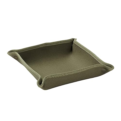 NUZAMAS 30 x 30 cm Camping-Aufbewahrungstablett aus Segeltuch, Outdoor-Camping-Serviertablett, Faltbare Aufbewahrungsplatte aus Segeltuch für Geschirr, kleine Werkzeuge von NUZAMAS