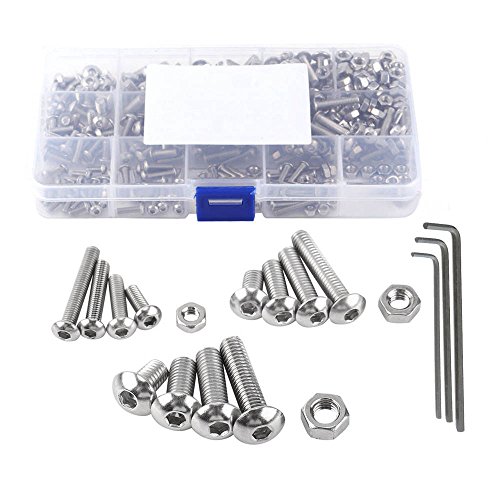 NUZAMAS 440 Stücke M3 M4 M5 304 Edelstahl Innensechskantschrauben und Muttern Sortiment & Innensechskantschlüssel mit Aufbewahrungsbox NUZAMAS 440 Stücke M3 M4 M5 304 Edelstahl Innensechskantschrauben und Muttern Sortiment & Innensechskantschlüssel mit Aufbewahrungsbox von NUZAMAS