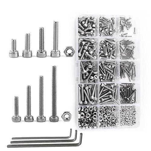 NUZAMAS 480 Stücke M2 M3 M4 304 Edelstahl Innensechskantschrauben und Muttern Sortiment & Innensechskantschlüssel mit Aufbewahrungsbox NUZAMAS 480 Stücke M2 M3 M4 304 Edelstahl Innensechskantschrauben und Muttern Sortiment & Innensechskantschlüssel mit Aufbewahrungsbox von NUZAMAS