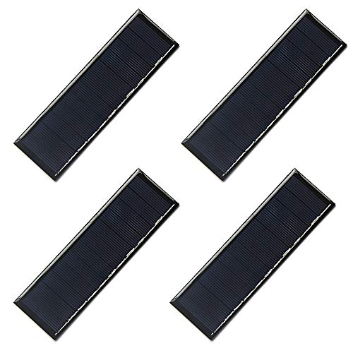 NUZAMAS 4er-Set 6V 143x43mm Micro Mini Solarpanelzellen für Solarenergie, Heimwerkerhaus, Gartenlicht, Wissenschaftsprojekte - Spielzeug - Batterieladegerät von NUZAMAS