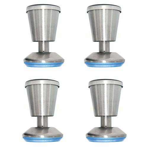 NUZAMAS 4er-Set Cabinet Legs Küchenfüße Arbeitsplatte, Cup Shape, 80 mm hoch, Einheit, Frühstücksbar, Schreibtisch Tischbeine Möbelbeine - Edelstahl - 0-5 mm höhenverstellbar von NUZAMAS