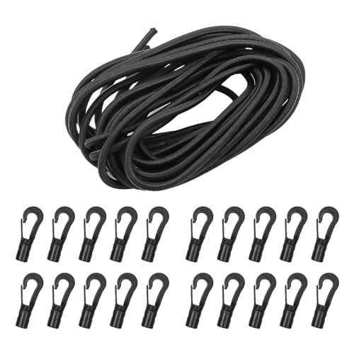 NUZAMAS 5 Meter elastische Bungee Shock Cords Kajak Stretch String Seil mit 20 Stück Bungee Shock Cord Haken für Kajaks Boot Camping Auto Gepäck Zelt Kanu Fahrradzubehör NUZAMAS 5 Meter elastische Bungee Shock Cords Kajak Stretch String Seil mit 20 Stück Bungee Shock Cord Haken für Kajaks Boot Camping Auto Gepäck Zelt Kanu Fahrradzubehör von NUZAMAS