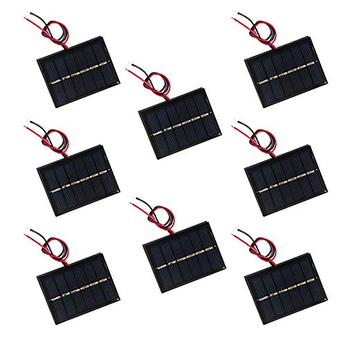 NUZAMAS 8er-Set 3V 65x48MM Micro Mini Solarpanel-Zellen, verkabelt, Für Solarenergie, Heimwerkerhaus, Gartenlicht, Wissenschaftsprojekte - Spielzeug - Batterieladegerät von NUZAMAS