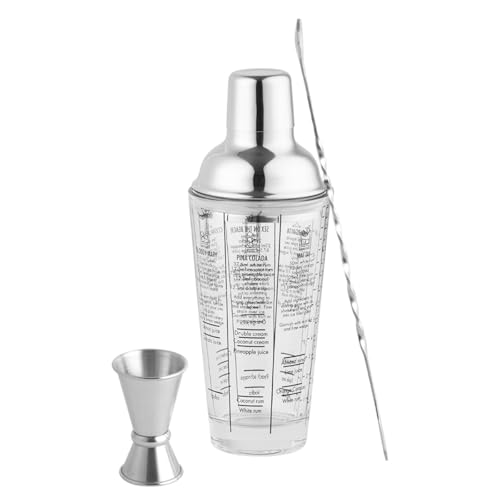 NUZAMAS Cocktail-Set, Glas-Getränke-Shaker, Cocktail-Shaker-Set, 400 ml, Mixgetränke-Shaker mit Maßangaben, EIS-Shaker, Mixglas, Bar-Werkzeuge NUZAMAS Cocktail-Set, Glas-Getränke-Shaker, Cocktail-Shaker-Set, 400 ml, Mixgetränke-Shaker mit Maßangaben, EIS-Shaker, Mixglas, Bar-Werkzeuge von NUZAMAS