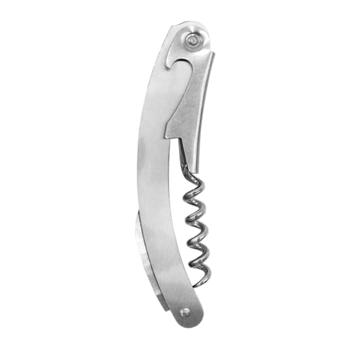 NUZAMAS Flaschenöffner 401 Edelstahl 3-in-1 Weinöffner Korkenzieher Manueller Weinschlüssel Flaschenöffner mit Folienschneider Doppelscharnier Drehpunkt für Bierbar Restaurant Kellner Barkeeper von NUZAMAS