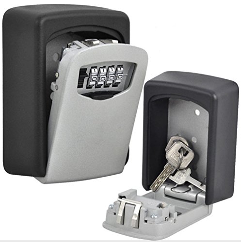 NUZAMAS Key Lock Box Große Aufbewahrungsbox Für bis zu 5 Schlüssel für externen Hauptschlüssel mit wasserdichtem Gehäuse für die Wandmontage für Häuser, Unternehmen, Grundstücksmakler von NUZAMAS
