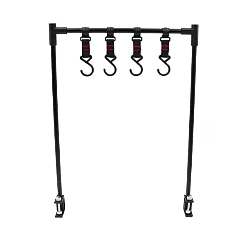 NUZAMAS Outdoor Camping Desktop Storage Rack Hanger Foldable BBQ Picnic Hanging Table Shelf, Detachable Multifunctional Tableware Bracket, Aluminum Alloy Hanger Shelf Lamp Support with Hooks von NUZAMAS