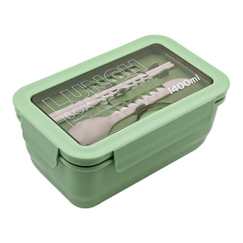 NUZAMAS Quadratische Bento-Box & Besteckgabel, Löffel, auslaufsicher, drei Fächer, 1400 ml Fassungsvermögen, hellgrüne Farbe, Kinder, Studenten, Büro, mikrowellengeeignet NUZAMAS Quadratische Bento-Box & Besteckgabel, Löffel, auslaufsicher, drei Fächer, 1400 ml Fassungsvermögen, hellgrüne Farbe, Kinder, Studenten, Büro, mikrowellengeeignet von NUZAMAS