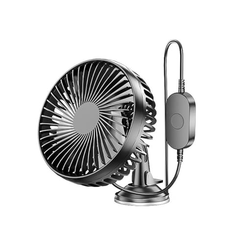 NUZAMAS Saugnapf-Autoventilator, tragbarer USB-Ventilator, universell, lautlos, drehbarer Ventilator mit starkem Wind, kleiner Ventilator, geräuscharmer Lüfter für den Heim-Auto-Schreibtisch von NUZAMAS