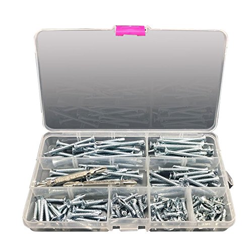 NUZAMAS Selbstbohrende Schrauben aus Stahl, Box mit 160 Stück, Tek, Senkkopf 13 mm, 16 mm, 19 mm, 25 mm, 32 mm, 38 mm, 45 mm, 50 mm, inklusive 2 Schraubendrehern NUZAMAS Selbstbohrende Schrauben aus Stahl, Box mit 160 Stück, Tek, Senkkopf 13 mm, 16 mm, 19 mm, 25 mm, 32 mm, 38 mm, 45 mm, 50 mm, inklusive 2 Schraubendrehern von NUZAMAS