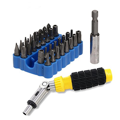 NUZAMAS Set mit 32 Sicherheits-Schraubendreher-Bits, 6,35 mm Verlängerungsstange und Wendeschrauber, Heimwerkzeuge, Heimwerker, Computer, Telefon- NUZAMAS Set mit 32 Sicherheits-Schraubendreher-Bits, 6,35 mm Verlängerungsstange und Wendeschrauber, Heimwerkzeuge, Heimwerker, Computer, Telefon- von NUZAMAS