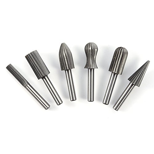 NUZAMAS Set mit 6 rotierenden Frässtiften, 6 mm, runder Schaft, Holzbearbeitung, Schnitzwerkzeuge NUZAMAS Set mit 6 rotierenden Frässtiften, 6 mm, runder Schaft, Holzbearbeitung, Schnitzwerkzeuge von NUZAMAS