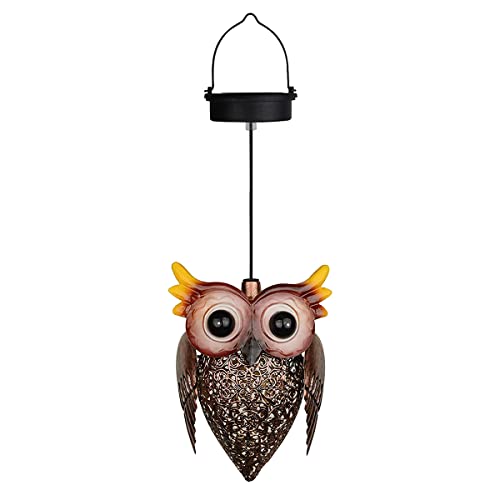 NUZAMAS Solarlaterne zum Aufhängen, Gartenleuchte, Solarenergie, Droop-Owl-Laterne, wasserdichte Gartenverzierung, Außendekoration für Veranda, Hof, Tisch, Rasen, Terrasse von NUZAMAS