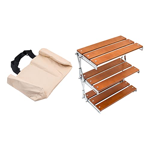 NUZAMAS Tragbarer Camping-Rack 3-lagiger Outdoor-Camping-Tisch 3-stufiger Faltbarer Rack-Regal Picknick-Schreibtisch im Freien für Camp-Party-Picknick-Strand-BBQ-Grill-Kochen von NUZAMAS