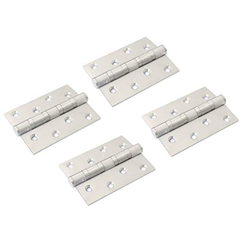 Nuzamas Scharniere aus Edelstahl, klappbar, 101 mm x 76 mm x 3 mm, 4 Stück von NUZAMAS