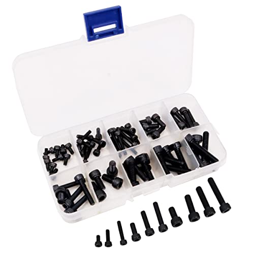 Packung mit 65 Stück NUZAMAS M3 M4 M5 Karbonstahl Innensechskant Kopf Schwarz Schraubbolzen Innensechskantschrauben Heimmöbel Esstisch Bett Sofa Packung mit 65 Stück NUZAMAS M3 M4 M5 Karbonstahl Innensechskant Kopf Schwarz Schraubbolzen Innensechskantschrauben Heimmöbel Esstisch Bett Sofa von NUZAMAS