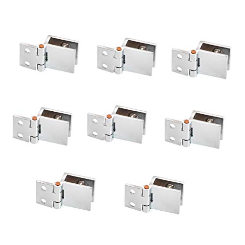 Satz von 8 NUZAMAS-Glastürscharnieren, 5 mm-8 mm, einstellbare Rechteckklemme, Einzelclip für Glastürscharniere im Schrankschrank, Wandmontage Satz von 8 NUZAMAS-Glastürscharnieren, 5 mm-8 mm, einstellbare Rechteckklemme, Einzelclip für Glastürscharniere im Schrankschrank, Wandmontage von NUZAMAS