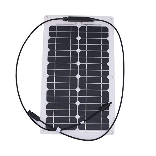 nuzamas 20 W 12 V Solar Panel Ladegerät Zelle Ultra Dünne Flexible mit Stecker Ladekabel für RV Boot Kabine Zelt Auto (Kompatibilität mit 18 V und unten Geräte) von NUZAMAS