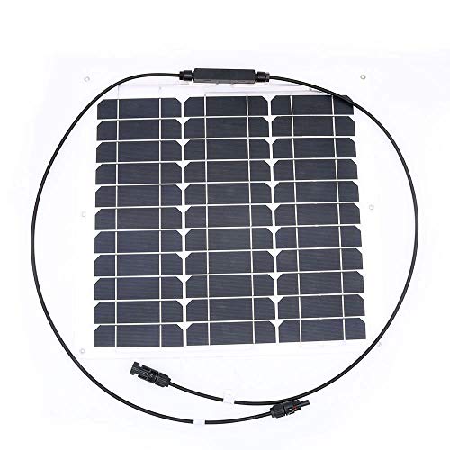 nuzamas 30 W 12 V Solar Panel Ladegerät Sunpower Zelle Ultra Dünne Flexible mit Stecker Ladekabel für RV Boot Kabine Zelt Auto (Kompatibilität mit 18 V und unten Geräte) von NUZAMAS