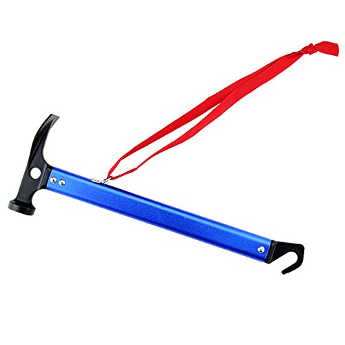 nuzamas NEU 32 cm Outdoor Camping Zelt Peg dem Spiel Hammer Mallet Abzieher Aluminium Grip blau mit Halteband von NUZAMAS