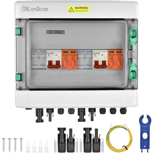 überspannungsschutz pv - 500V 32A Solar Anschlusskasten, Blitzschutz dc trennschalter pv anlage 2 string (2 in 2 out), DC Combiner box Leitungsschutzschalter Solar einspeisesteckdose von NUZEKY