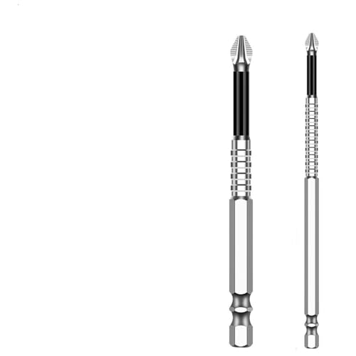 K5 Rutschfester Bit mit hoher Härte S2 Starker Magnet 5A Schwarzer Rutschfester Kreuzkopf-Bit für elektrische Bohrmaschinen Elektrischer Schraubendreher-Bit, Silber, 90L + 150L K5 Rutschfester Bit mit hoher Härte S2 Starker Magnet 5A Schwarzer Rutschfester Kreuzkopf-Bit für elektrische Bohrmaschinen Elektrischer Schraubendreher-Bit, Silber, 90L + 150L von NUZIXINXW