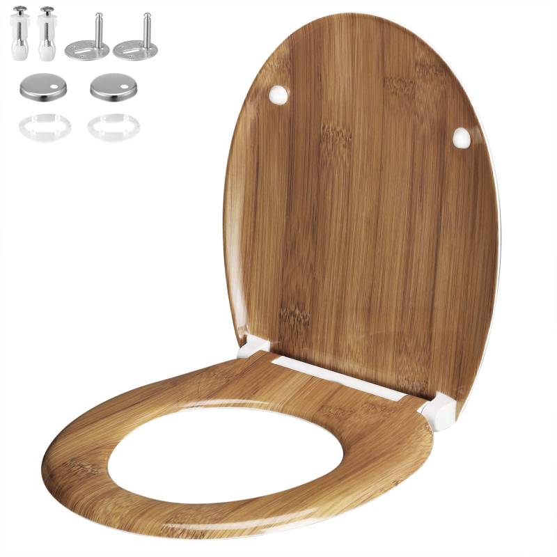 Toilettensitz Bambus mit Absenkautomatik von Casaria®