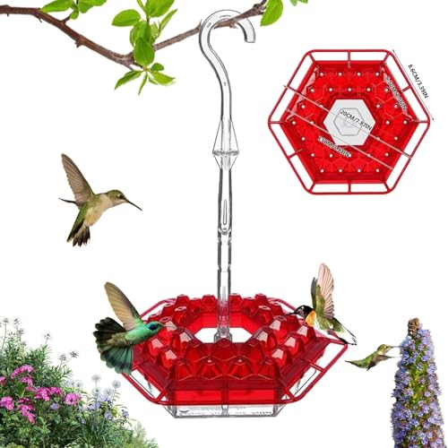 2025 Sherem Kolibri-Futterstation, Shirem Kolibri-Futterstation, Ameisen- und Bienensicher, Kolibri-Futterspender zum Aufhängen im Freien, leicht zu reinigen und nachzufüllen (1 Stück) von NVARUPC