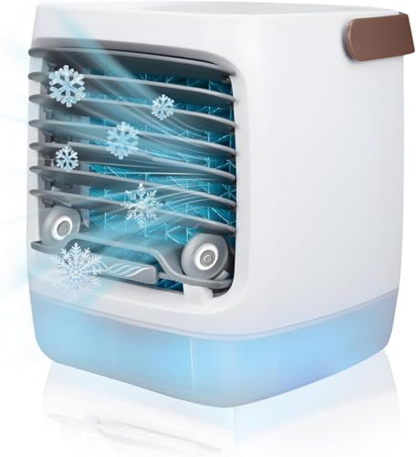 Chiller Well 2.0 Tragbare Klimageräte, Chiller Well Verdunstungsluftkühler Nebelventilator, 3-Gang-Mini-Sumpfkühler mit Luftbefeuchter, tragbarer Wechselstrom für Schlafzimmer Zuhause Zimmer von NVARUPC