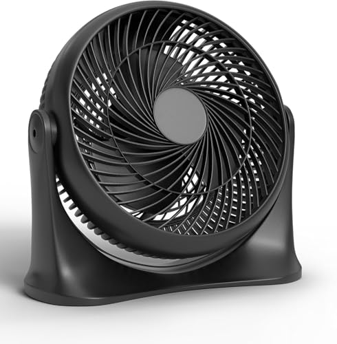 NVARUPC 11 Zoll High Velocity Tisch-Luftzirkulator Ventilator, leiser persönlicher Ventilator für Zuhause, Schlafzimmer oder Büro, 3 Geschwindigkeiten und 90 Grad Neigung, Schwarz von NVARUPC