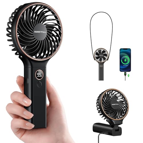NVARUPC Tragbarer Handventilator, 5000 mAh wiederaufladbarer Akku, 6 Geschwindigkeiten, LED-Digitalanzeige, faltbarer elektrischer persönlicher Mini-Reiseventilator mit Backup-Stromversorgung NVARUPC Tragbarer Handventilator, 5000 mAh wiederaufladbarer Akku, 6 Geschwindigkeiten, LED-Digitalanzeige, faltbarer elektrischer persönlicher Mini-Reiseventilator mit Backup-Stromversorgung von NVARUPC