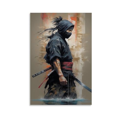 Japanese Ninja Painting Style Poster Dekorative Malerei Leinwand Wandkunst Wohnzimmer Poster Schlafzimmer Malerei 24x36inch(60x90cm) von NVBKJH