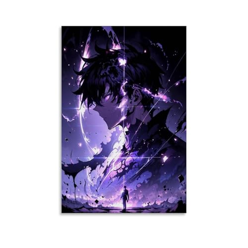 NVBKJH Comics Solo Leveling Character Sung Jin Woo Art Wandkunst Bilddruck Moderne Familienzimmer Dekor 12x18inch(30x45cm) von NVBKJH