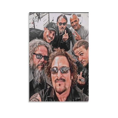 NVBKJH Stills of Sons of Anarchy TV Series Characters Poster Dekorative Malerei Leinwand Wandkunst Wohnzimmer Poster Schlafzimmer Malerei 12x18inch(30x45cm) von NVBKJH
