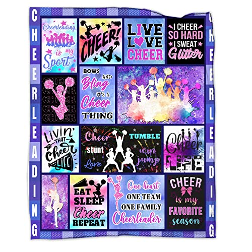 NVDOXSA Cheerleader-Decke, Geschenke für Mädchen – Cheerleader-Decke, Geschenke für Teenager, Mädchen, Cheerleader-Decke, Geschenk für Cheerleader, Cheerleader-Decke, 152,4 x 203,2 cm, Geschenke für von NVDOXSA