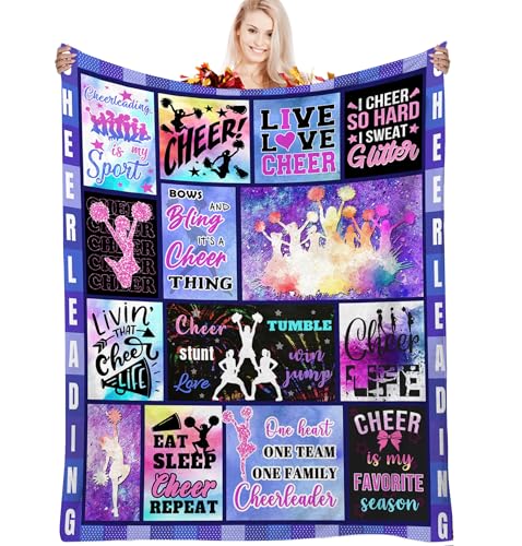 NVDOXSA Cheerleader-Decke Geschenke für Mädchen – Cheer-Decke Geschenke für Teenager Mädchen – Cheerleader-Decke Geschenk für Cheer-Stuff Cheer-Decke 127x152.4 cm Geschenke für Cheerleader, Cheer-Team von NVDOXSA