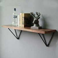 Set mit 2 geometrischen Prismen-Regalhalterungen aus Metall im Mid-Century-Stil, dreieckig, Schwarz, dick, Wandmontage von NVEES