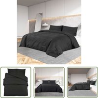 The Living Store Bettwäsche-Set Schwarz 140x200 cm Baumwolle - Bettsachen - Bettwäsche - Baumwollbettwäsche - Schwarze Bettwäsche - Doppelbett The Living Store Bettwäsche-Set Schwarz 140x200 cm Baumwolle - Bettsachen - Bettwäsche - Baumwollbettwäsche - Schwarze Bettwäsche - Doppelbett von NVEES