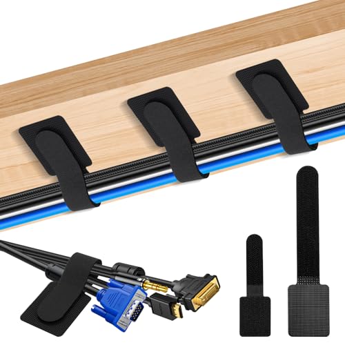 NVGVUP 60 Stück Kabelmanagement unter dem Schreibtisch, Kabelbinder Selbstklebend: Klettband Kabelhalter, Wiederverwendbarer Kabel Organizer für Schreibtisch, Nachttisch, 2 Größen NVGVUP 60 Stück Kabelmanagement unter dem Schreibtisch, Kabelbinder Selbstklebend: Klettband Kabelhalter, Wiederverwendbarer Kabel Organizer für Schreibtisch, Nachttisch, 2 Größen von NVGVUP
