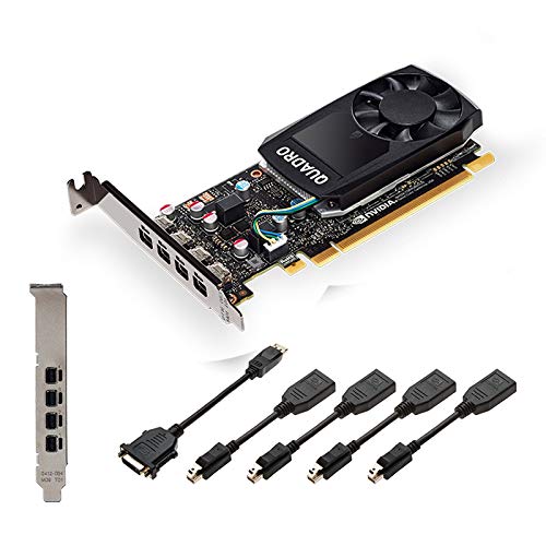 NVIDIA Quadro P600 2GB GDDR5 Grafikkarte - 128 Bit Memory Bus, 4 Mini DisplayPorts, Low and High Profile Bracket von NVIDIA