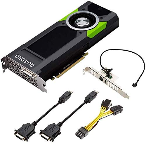 Nvidia Quadro P5000 Grafikkarte (16 GB, GDDR5, 288 GBps, 2560, CUDA Core 180 W, PCI Express 3.0 x16 4 DP 1.4 & DVI-I DL, Schwarz – OEM-Kit (erneuert) von NVIDIA