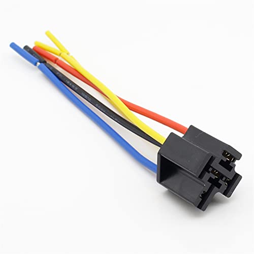 1Pcs Auto Kupfer Bold 5 Stecker 5-pin 12cm Linie Länge 6,3 MM Terminal Relais Basis Sockel Stecker Bakelit relais von NVIIDRBL