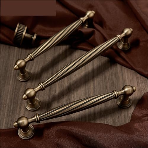 NVIIDRBL Griffe Retro Antik Bronze Senior Solide Schublade Küchenschrank Schublade Kleiderschrank Hardware 1Pcs(C-7907-128mm) von NVIIDRBL
