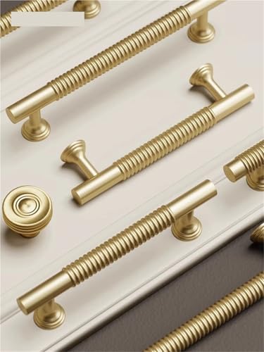 NVIIDRBL Linienmuster/Massive Messinggriffe for Schrank- und Schubladengriffe Küchenschrank T-Bar-Griffe 1Stk(C-8045-192MM) von NVIIDRBL